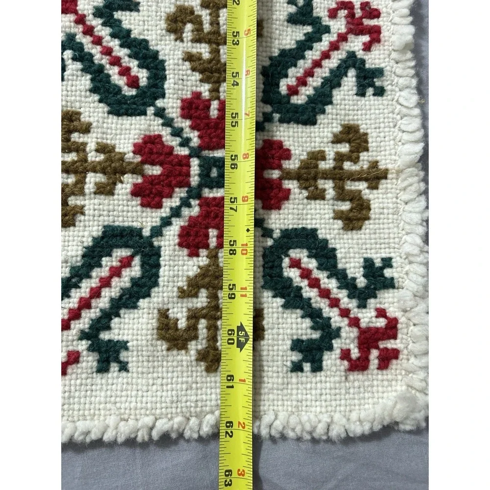 Vintage Folk Art Scandinavian Swedish Bell Pull Tapestry Embroidery Wall Hanging